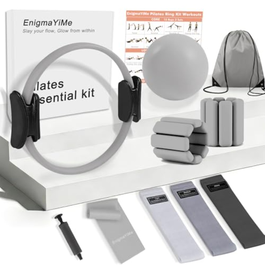 Pilates Toning Ball - Pilates Ring Kit with Adjustable Ankle