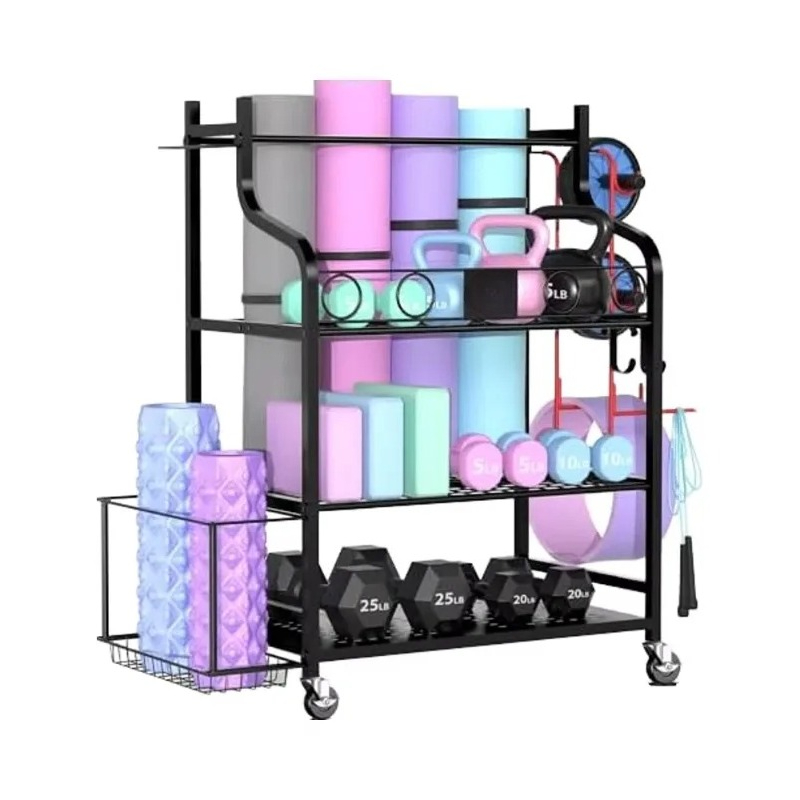 Pilates Yoga Wheel - Home Fitness Equipment Organizer, Dumbbell Foam