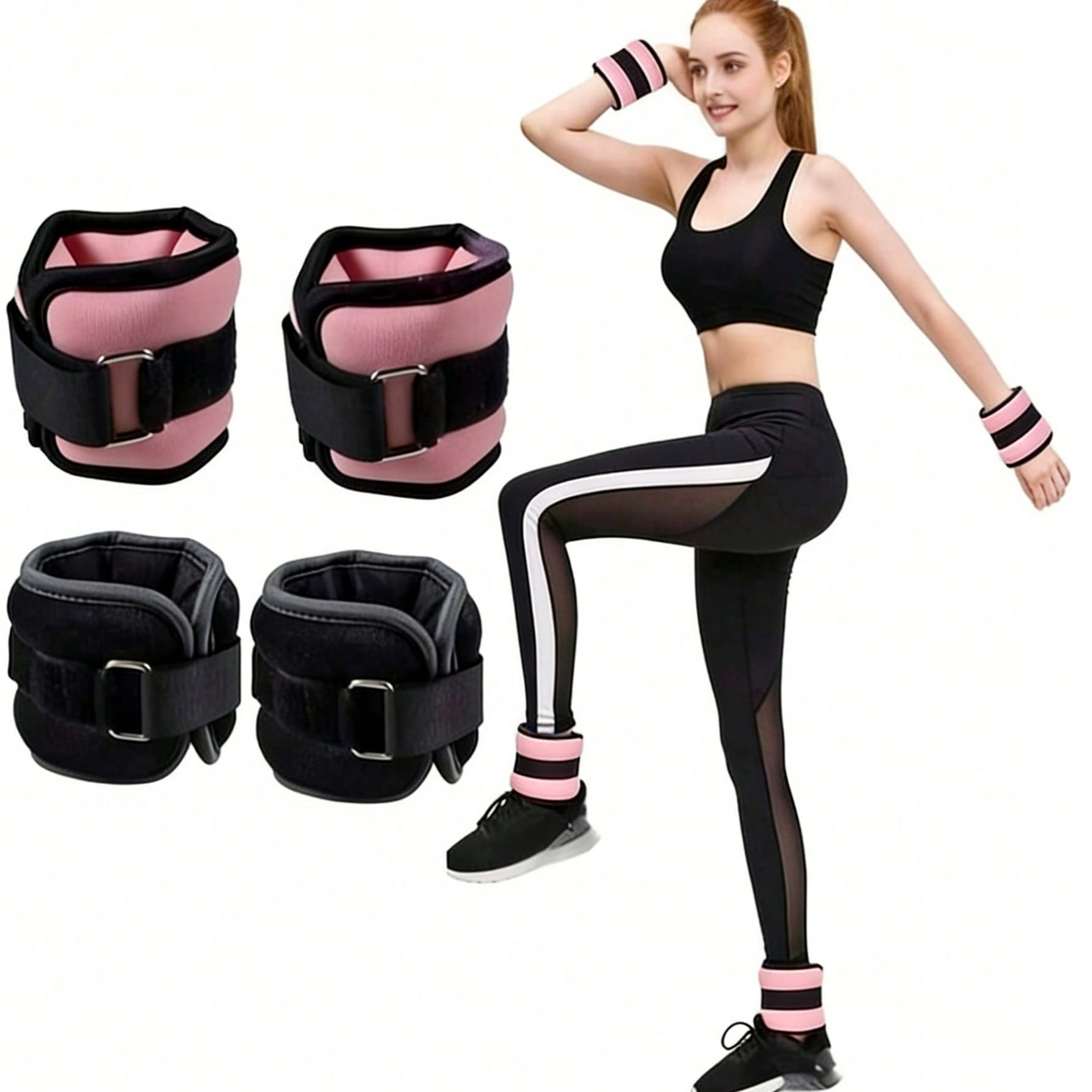 Pilates Ankle Strap - 2pcs Wrist & Ankle Weight Bags,