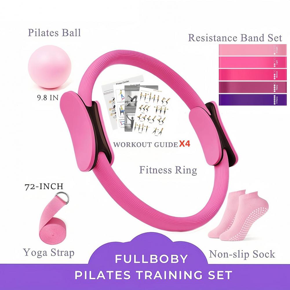 9Pcs/Set Yoga Fitness Kit with - Pilates Yoga Resistance Ring 评论和价格