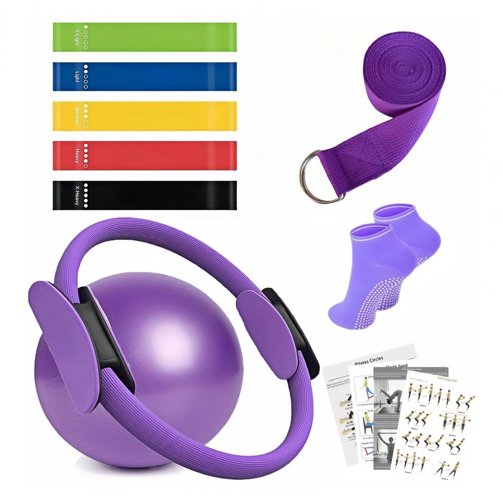 9Pcs/Set Yoga Fitness Kit with - Pilates Yoga Resistance Ring 评论和价格