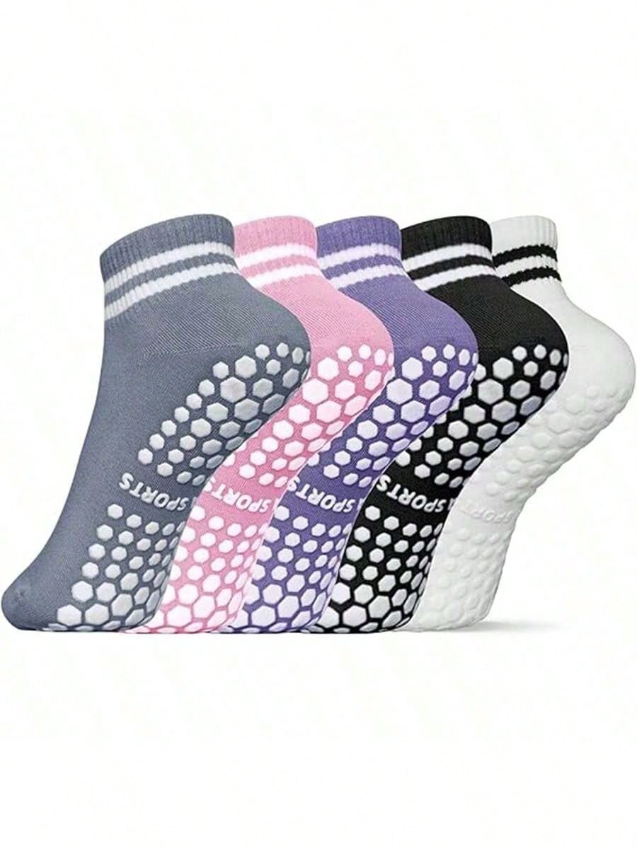 5 Pairs Women Double Stripe No - Pilates & Yoga Unleashed International Academy 评论和价格