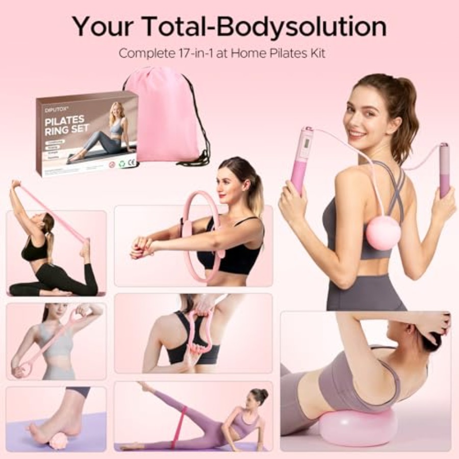 Pilates Ring Kit for Women Hom - Pilates Yoga Resistance Ring 评论和价格