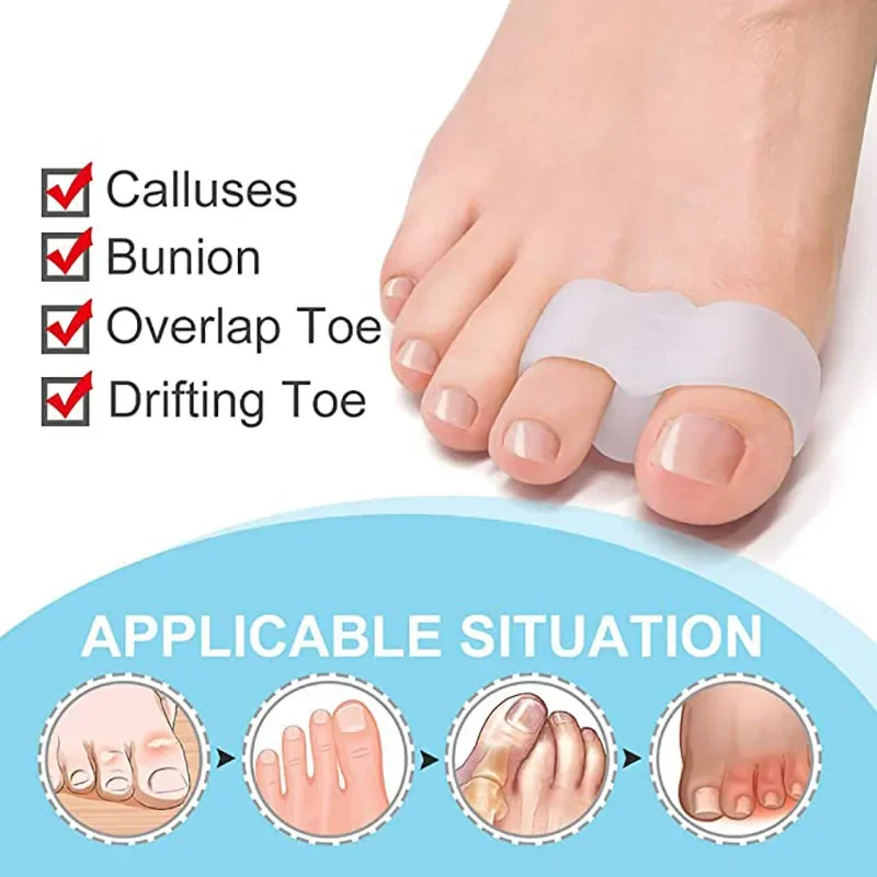 1pair Silicone Two Hole Toe Se - Toe Separator Silicon 评论和价格