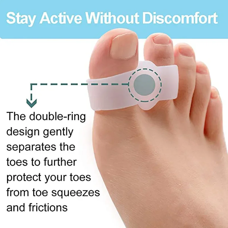 1pair Silicone Two Hole Toe Se - Toe Separator Silicon 评论和价格