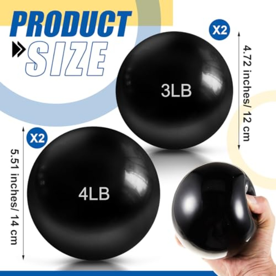 4 Pcs 2lb 3lb 3lb 4lb Weighted - Pilates Toning Ball 评论和价格