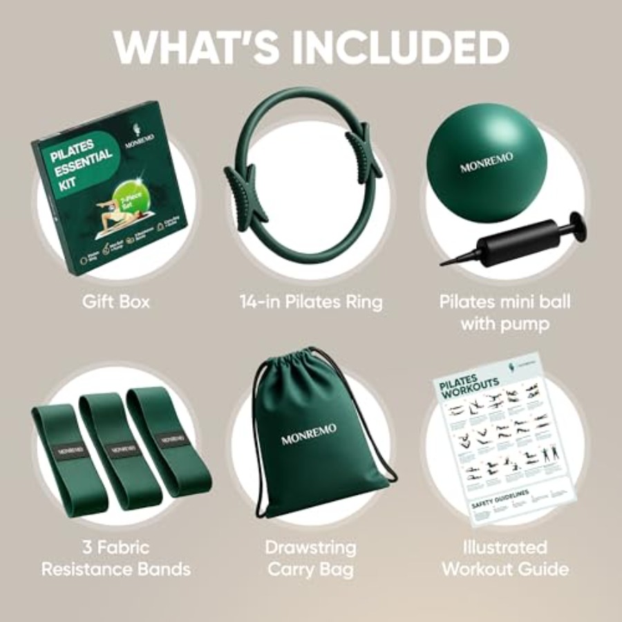 Pilates Home Workout Kit 7pc P - Pilates Toning Ball 评论和价格
